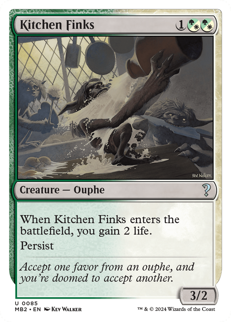 Kitchen Finks (MB2-085) - Mystery Booster 2 - Premium MTG Single from Wizards of the Coast - Just $0.25! Shop now at Game Crave Tournament Store
