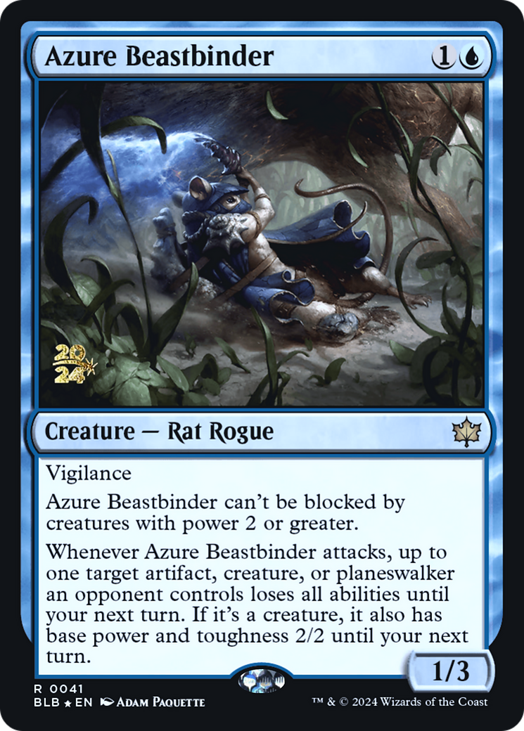 Azure Beastbinder (PBLB-41S) - Bloomburrow Promos Foil - Premium MTG Single from Wizards of the Coast - Just $0.74! Shop now at Game Crave Tournament Store