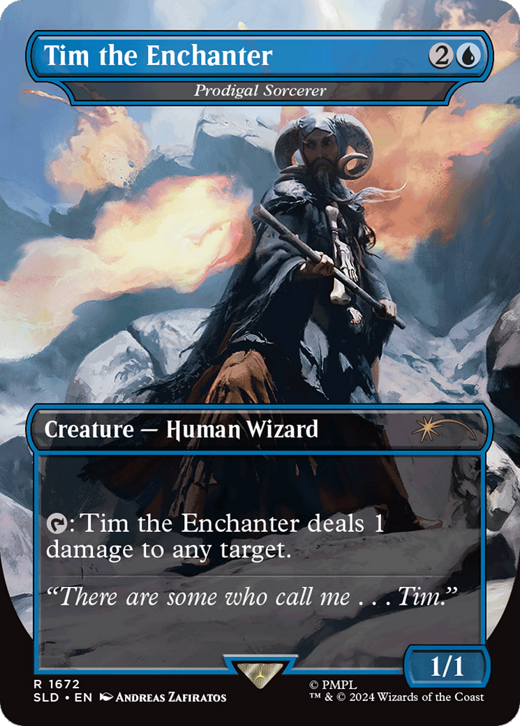 Prodigal Sorcerer (SLD-1672) - Secret Lair Drop / Tim the Enchanter (Borderless) Foil - Premium MTG Single from Wizards of the Coast - Just $4.88! Shop now at Game Crave Tournament Store