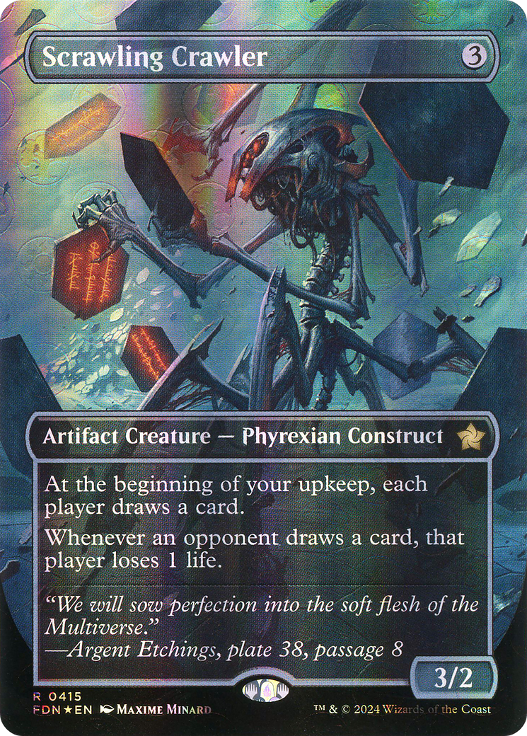Scrawling Crawler (FDN-415) - Foundations (Borderless) Foil - Premium MTG Single from Wizards of the Coast - Just $35.54! Shop now at Game Crave Tournament Store