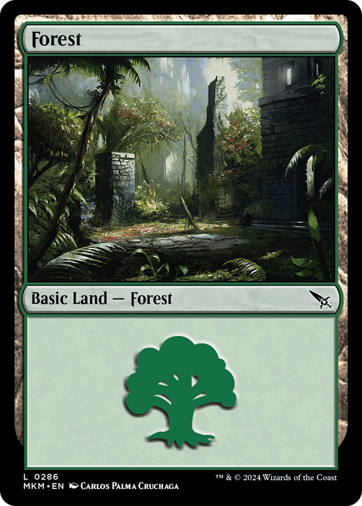 Forest (MKM-286) - Murders at Karlov Manor Foil - Premium MTG Single from Wizards of the Coast - Just $0.25! Shop now at Game Crave Tournament Store