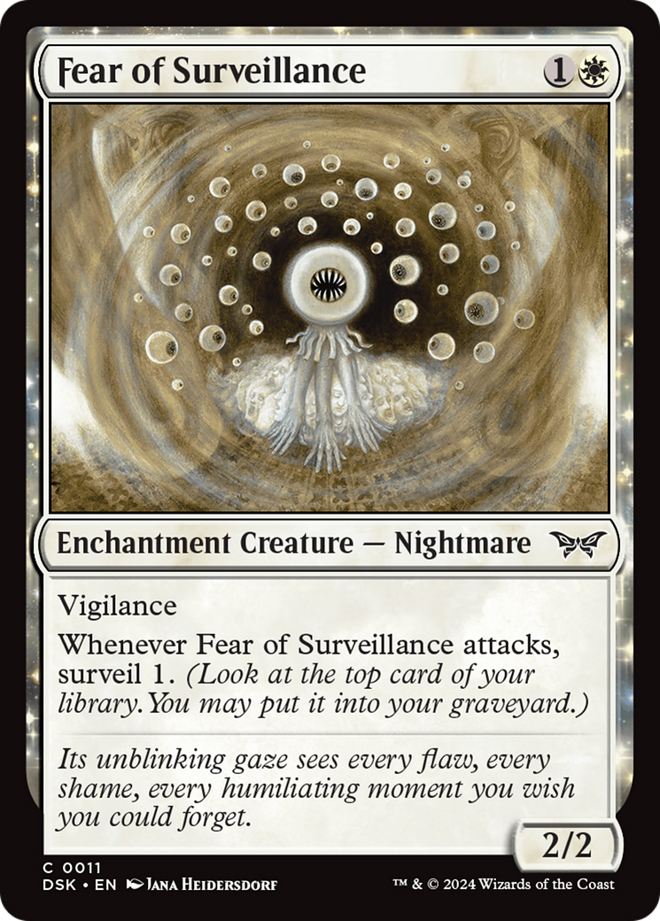 Fear of Surveillance (DSK-011) - Duskmourn: House of Horror: (nyxtouched) Foil - Premium MTG Single from Wizards of the Coast - Just $0.25! Shop now at Game Crave Tournament Store