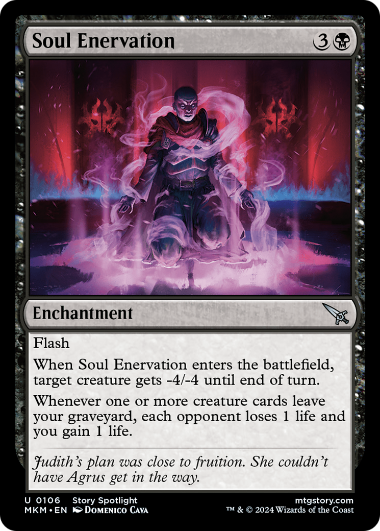 Soul Enervation (MKM-106) - Murders at Karlov Manor Foil - Premium MTG Single from Wizards of the Coast - Just $0.25! Shop now at Game Crave Tournament Store