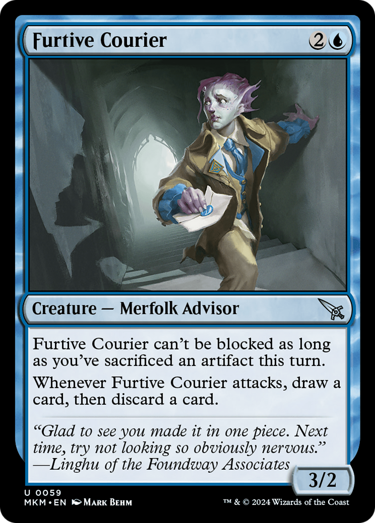Furtive Courier (MKM-059) - Murders at Karlov Manor Foil - Premium MTG Single from Wizards of the Coast - Just $0.25! Shop now at Game Crave Tournament Store