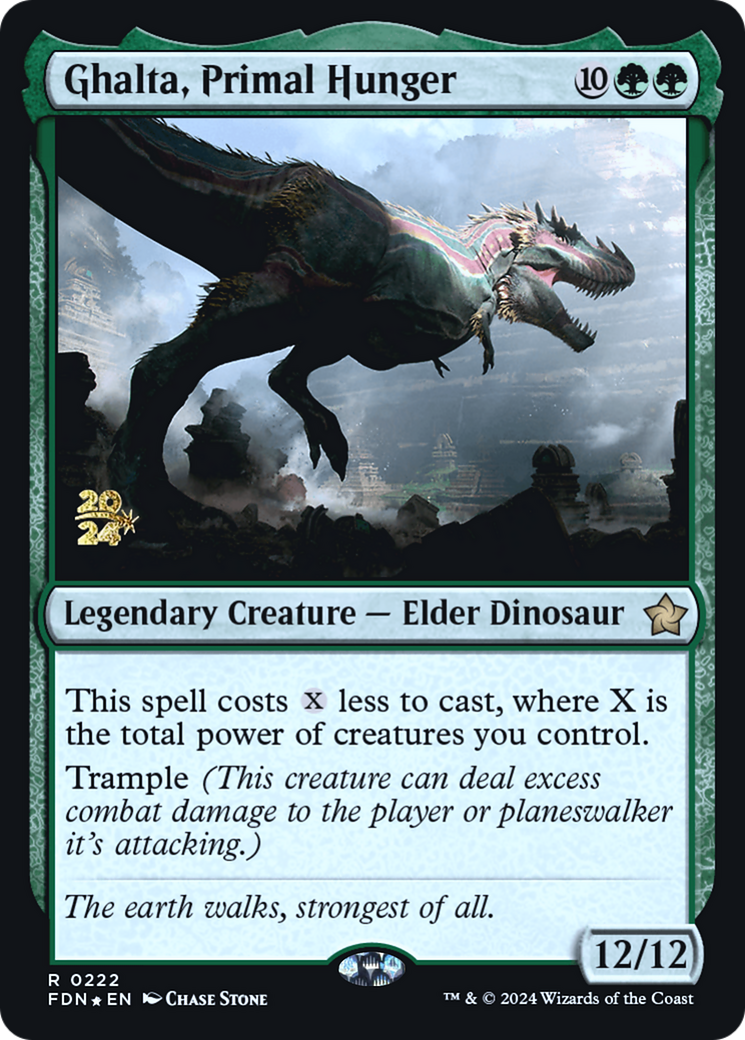 Ghalta, Primal Hunger (PRE-222S) - Foundations Promos Foil - Premium MTG Single from Wizards of the Coast - Just $0.29! Shop now at Game Crave Tournament Store