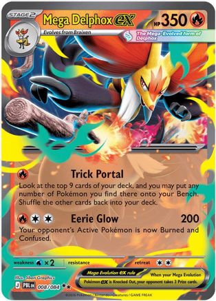 Mega Delphox ex 8 - ME05 Pitch Black Holofoil