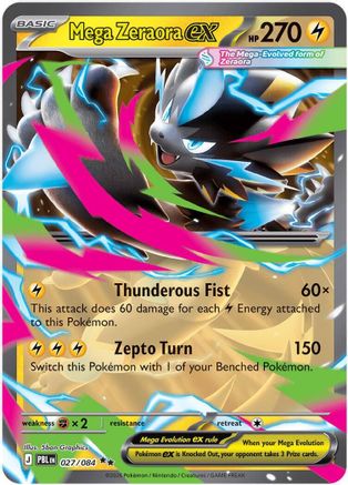 Mega Zeraora ex - 027/084 27 - ME05 Pitch Black Holofoil
