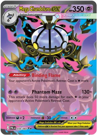 Mega Chandelure ex - 038/084 38 - ME05 Pitch Black Holofoil