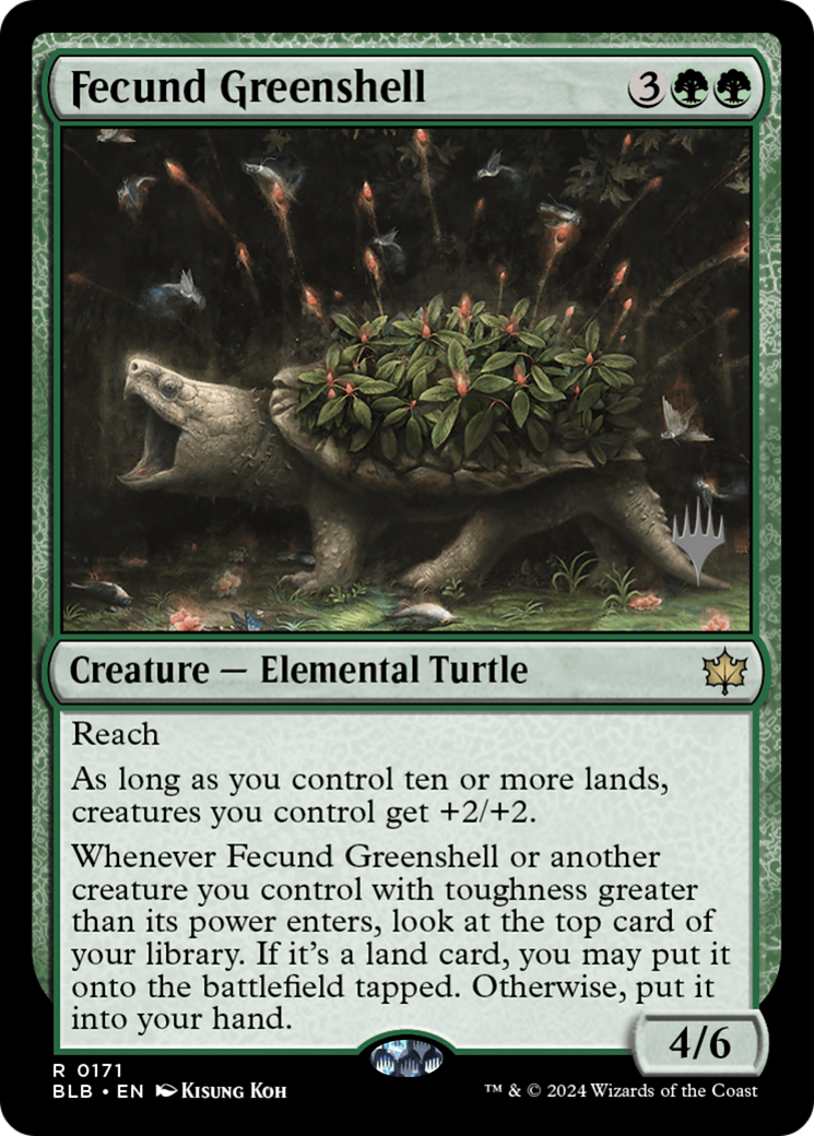 Fecund Greenshell (PBLB-171P) - Bloomburrow Promos - Premium MTG Single from Wizards of the Coast - Just $0.94! Shop now at Game Crave Tournament Store