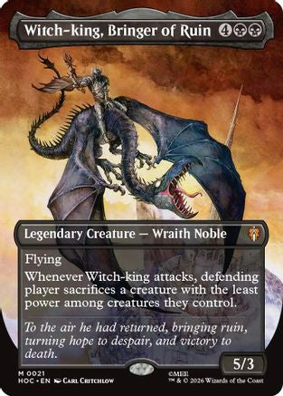 Witch-king, Bringer of Ruin (Borderless) (HOC-021) - The Hobbit: Eternal-Legal Foil