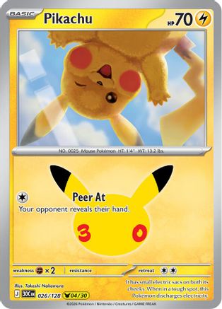 Pikachu - 026/128 26 - ME 30th Celebration Holofoil