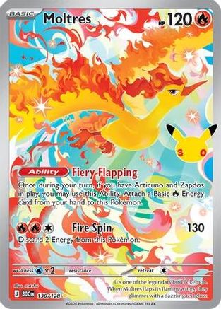 Moltres - 130/128 130 - ME 30th Celebration Holofoil