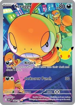 Scraggy - 140/128 140 - ME 30th Celebration Holofoil