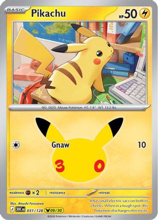 Pikachu - 031/128 31 - ME 30th Celebration Holofoil