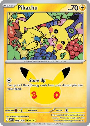 Pikachu - 048/128 48 - ME 30th Celebration Holofoil