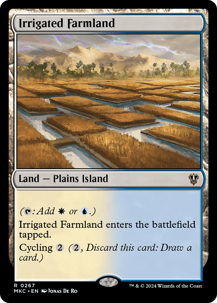 Irrigated Farmland (MKC-267) - Murders at Karlov Manor Commander - Premium MTG Single from Wizards of the Coast - Just $0.25! Shop now at Game Crave Tournament Store