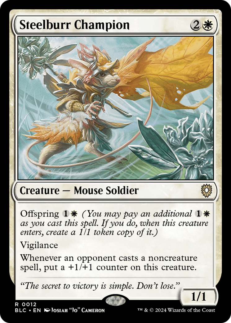 Steelburr Champion (BLC-012) - Bloomburrow Commander - Premium MTG Single from Wizards of the Coast - Just $0.26! Shop now at Game Crave Tournament Store