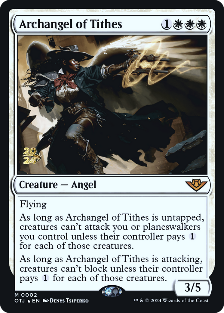 Archangel of Tithes (POTJ-02S) - Outlaws of Thunder Junction Promos Foil - Premium MTG Single from Wizards of the Coast - Just $3.27! Shop now at Game Crave Tournament Store