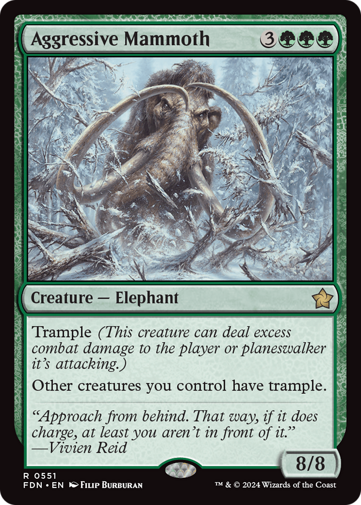 Aggressive Mammoth (FDN-551) - Foundations - Premium MTG Single from Wizards of the Coast - Just $0.43! Shop now at Game Crave Tournament Store