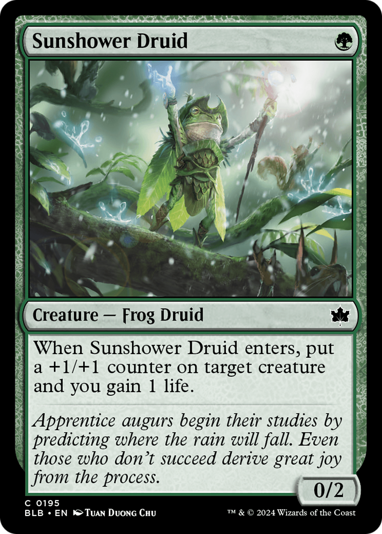 Sunshower Druid (BLB-195) - Bloomburrow Foil - Premium MTG Single from Wizards of the Coast - Just $0.25! Shop now at Game Crave Tournament Store