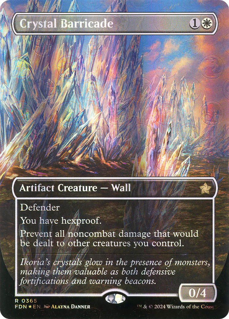 Crystal Barricade (FDN-365) - Foundations (Borderless) Foil - Premium MTG Single from Wizards of the Coast - Just $15.42! Shop now at Game Crave Tournament Store