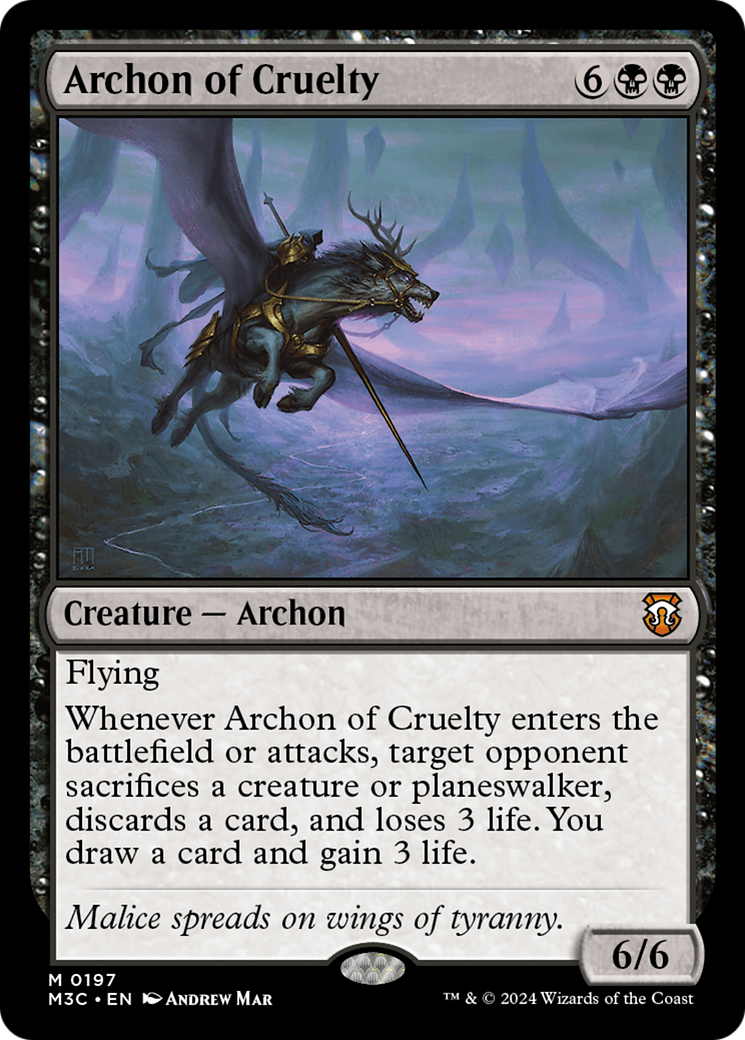 Archon of Cruelty (M3C-197) - Modern Horizons 3 Commander - Premium MTG Single from Wizards of the Coast - Just $2.48! Shop now at Game Crave Tournament Store