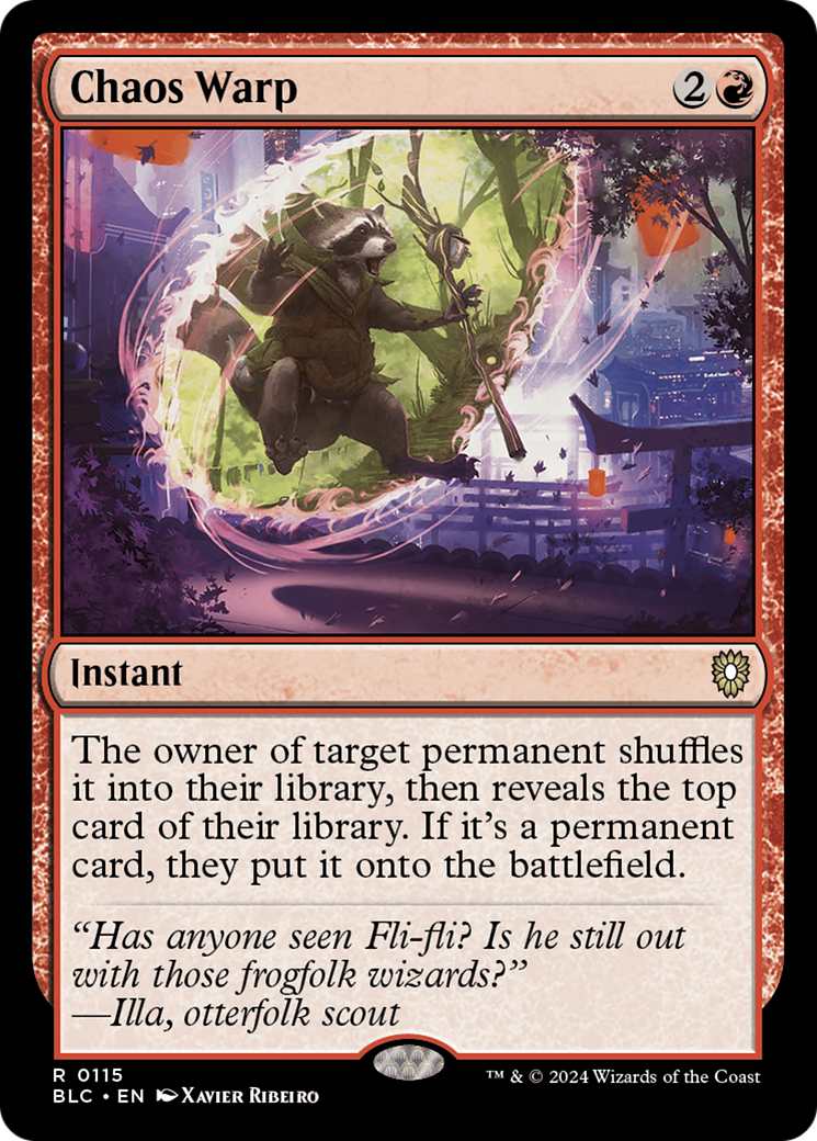 Chaos Warp (BLC-115) - Bloomburrow Commander - Premium MTG Single from Wizards of the Coast - Just $0.38! Shop now at Game Crave Tournament Store