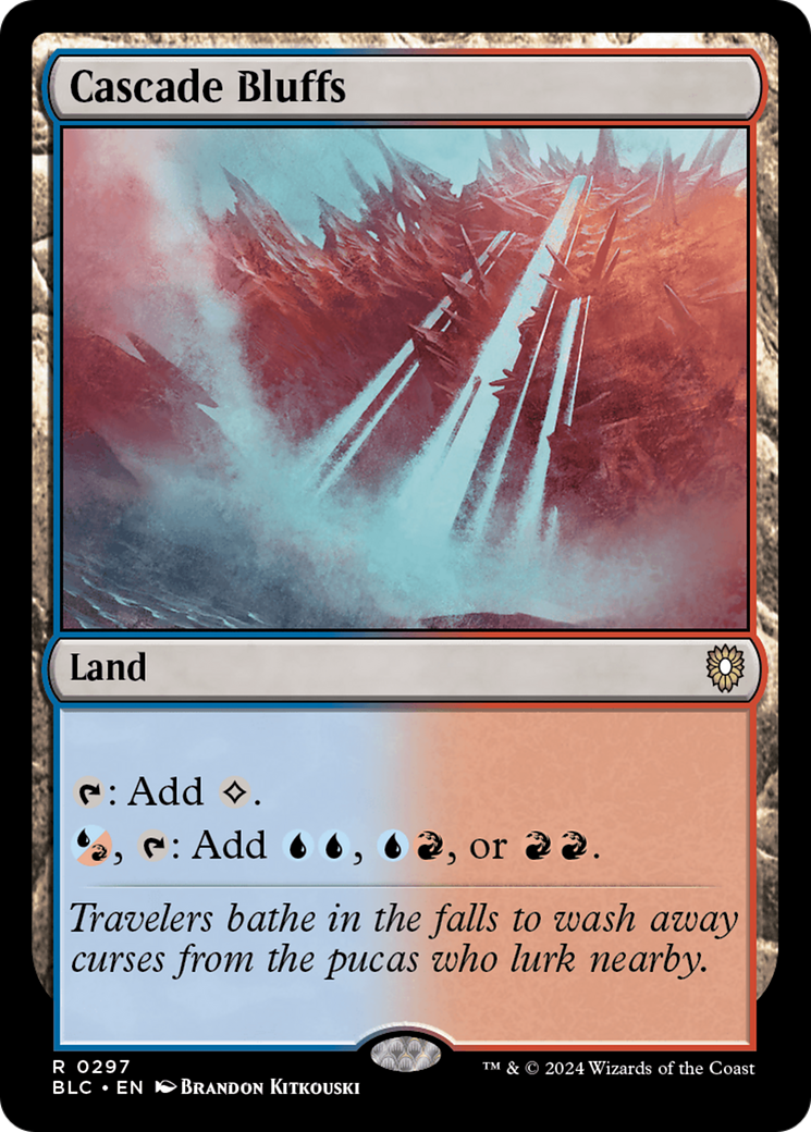 Cascade Bluffs (BLC-297) - Bloomburrow Commander - Premium MTG Single from Wizards of the Coast - Just $0.95! Shop now at Game Crave Tournament Store