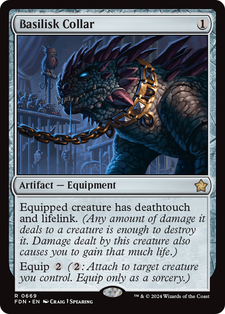 Basilisk Collar (FDN-669) - Foundations - Premium MTG Single from Wizards of the Coast - Just $1.82! Shop now at Game Crave Tournament Store