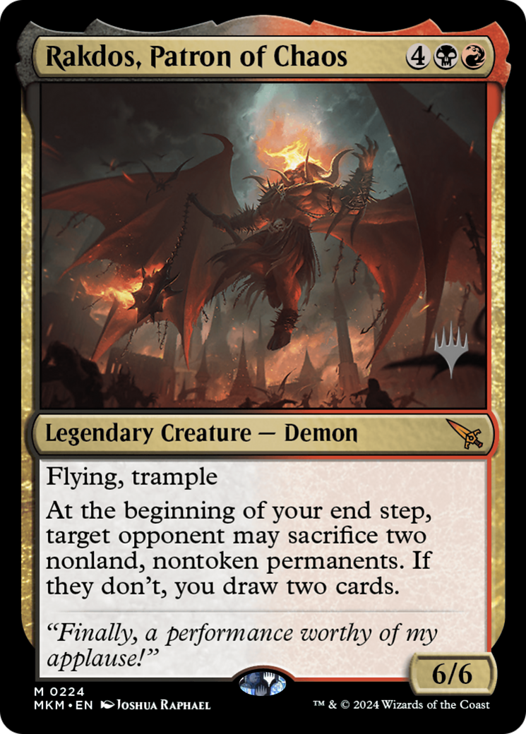 Rakdos, Patron of Chaos (PMKM-224P) - Murders at Karlov Manor Promos Foil - Premium MTG Single from Wizards of the Coast - Just $7.14! Shop now at Game Crave Tournament Store