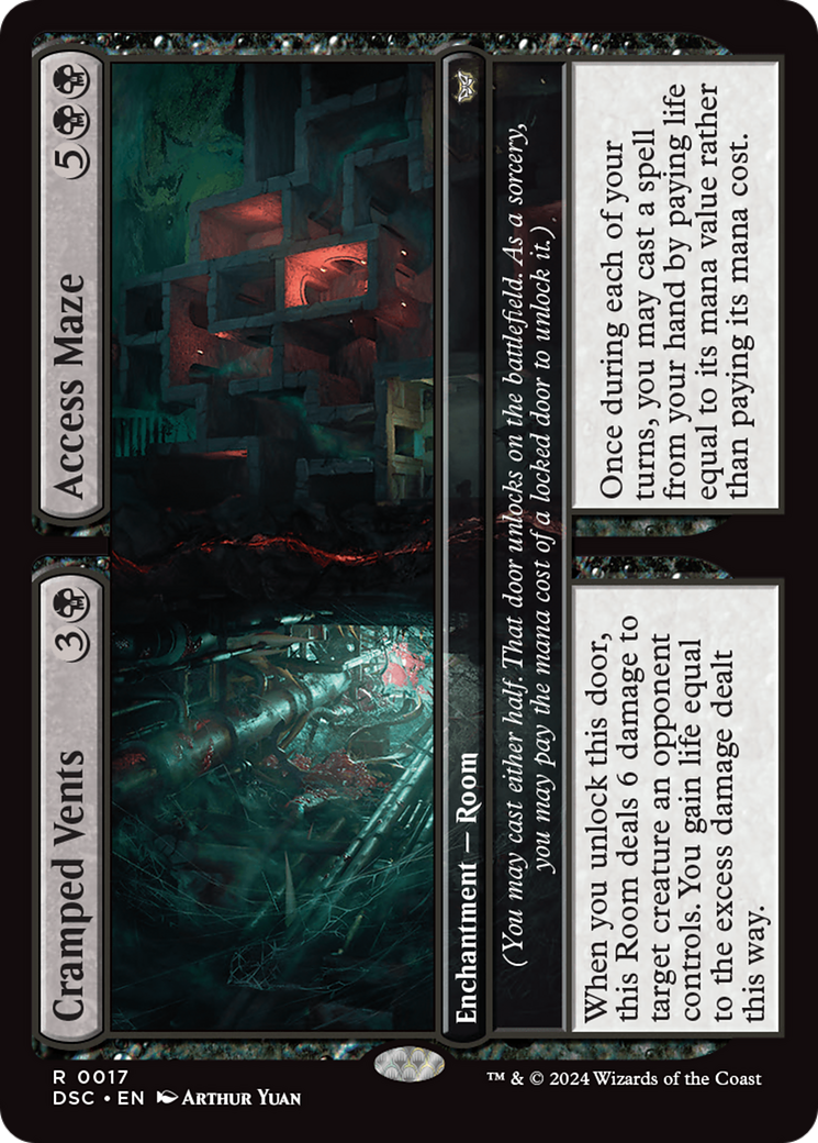 Cramped Vents // Access Maze (DSC-017) - Duskmourn: House of Horror Commander - Premium MTG Single from Wizards of the Coast - Just $0.25! Shop now at Game Crave Tournament Store