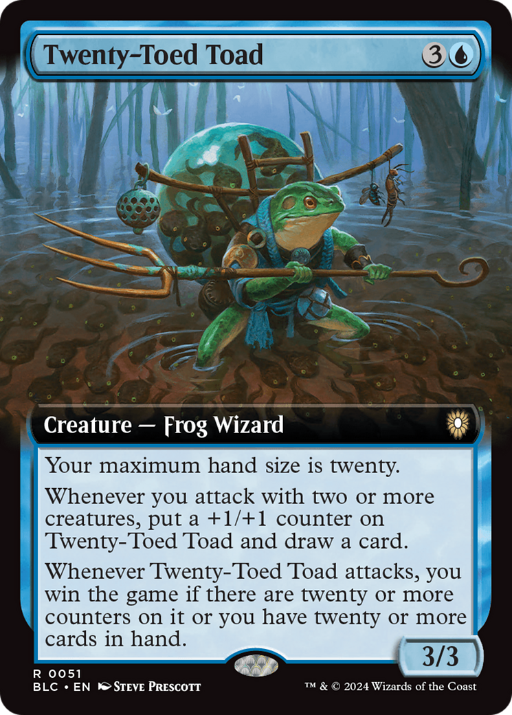 Twenty-Toed Toad (BLC-051) - Bloomburrow Commander: (Extended Art) - Premium MTG Single from Wizards of the Coast - Just $3.04! Shop now at Game Crave Tournament Store