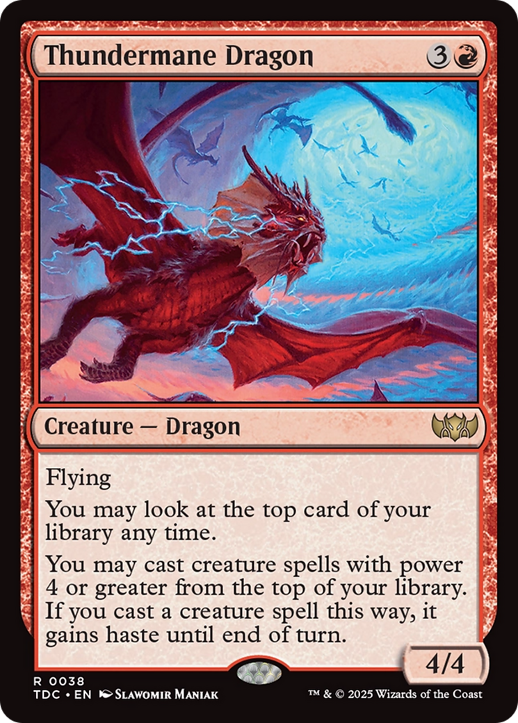 Thundermane Dragon (TDC-038) - Tarkir: Dragonstorm Commander - Premium MTG Single from Wizards of the Coast - Just $0.53! Shop now at Game Crave Tournament Store