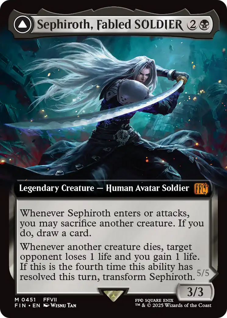 Sephiroth, Fabled SOLDIER // Sephiroth, One-Winged Angel (FIN-451) - FINAL FANTASY: (Extended Art) Foil - Premium MTG Single from Wizards of the Coast - Just $49.28! Shop now at Game Crave Tournament Store
