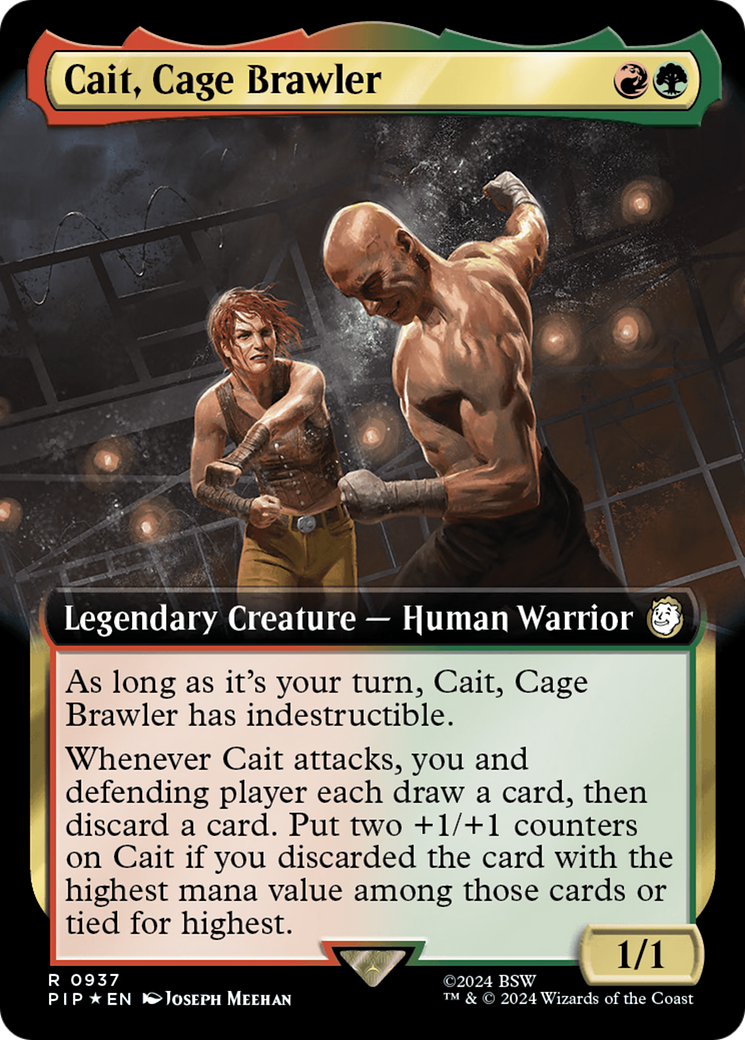 Cait, Cage Brawler (PIP-937) - Fallout: (Extended Art) - Premium MTG Single from Wizards of the Coast - Just $1.18! Shop now at Game Crave Tournament Store