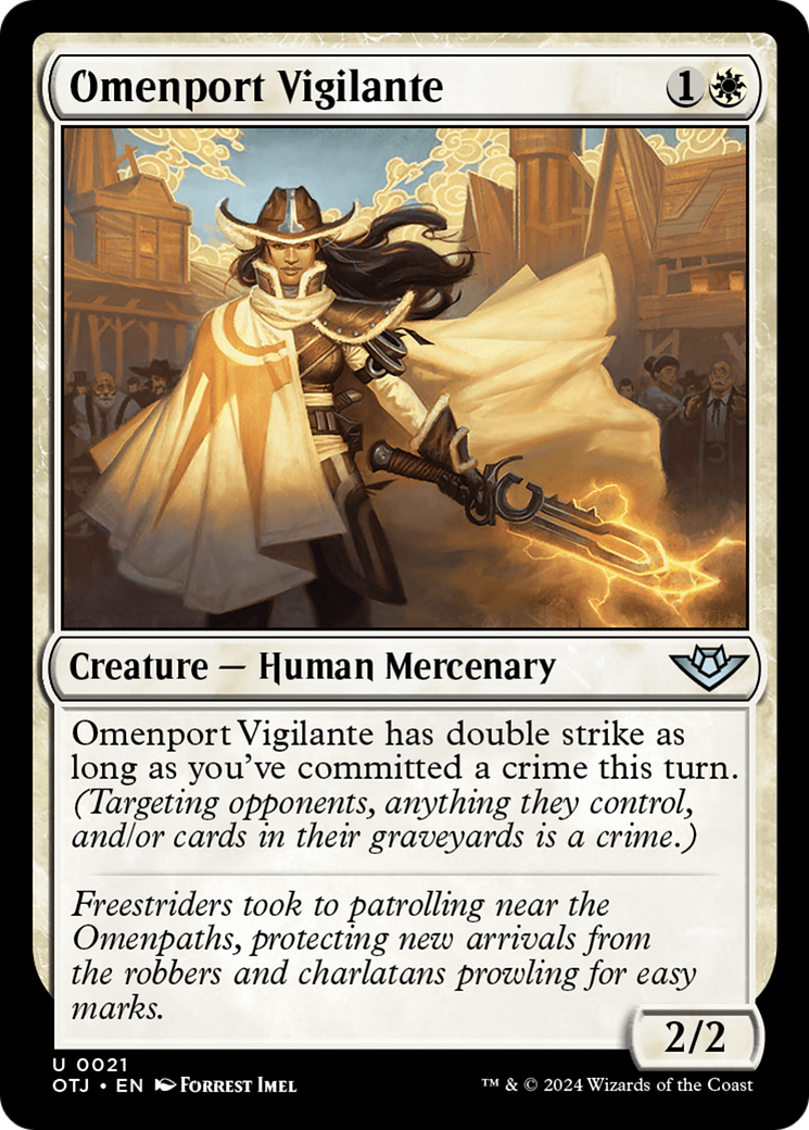 Omenport Vigilante (OTJ-021) - Outlaws of Thunder Junction Foil - Premium MTG Single from Wizards of the Coast - Just $0.25! Shop now at Game Crave Tournament Store
