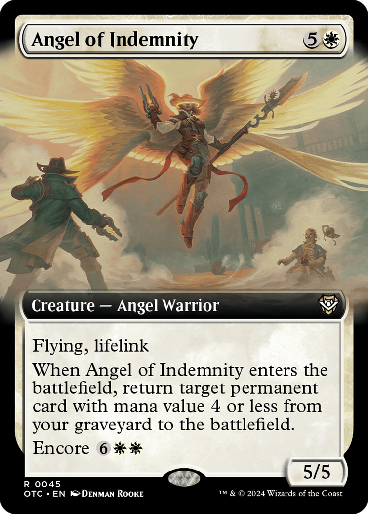 Angel of Indemnity (OTC-045) - Outlaws of Thunder Junction Commander: (Extended Art) - Premium MTG Single from Wizards of the Coast - Just $1.78! Shop now at Game Crave Tournament Store