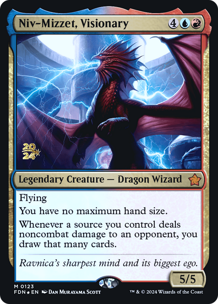 Niv-Mizzet, Visionary (PRE-123S) - Foundations Promos Foil - Premium MTG Single from Wizards of the Coast - Just $2.98! Shop now at Game Crave Tournament Store