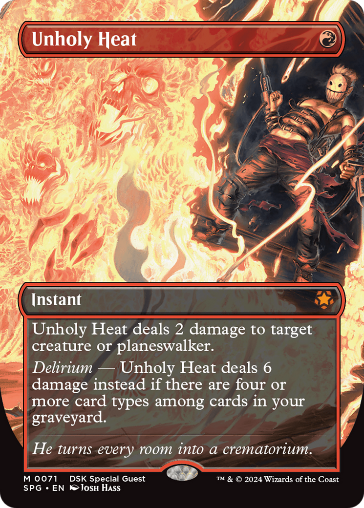 Unholy Heat (SPG-071) - Special Guests (Borderless) - Premium MTG Single from Wizards of the Coast - Just $1.86! Shop now at Game Crave Tournament Store