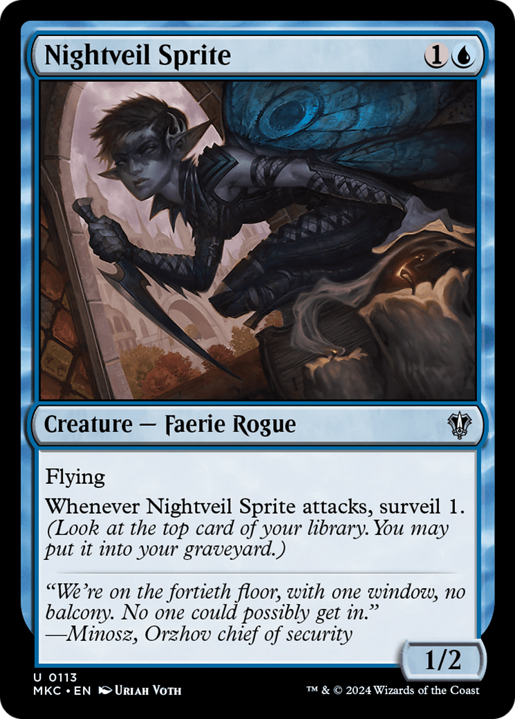Nightveil Sprite (MKC-113) - Murders at Karlov Manor Commander - Premium MTG Single from Wizards of the Coast - Just $0.25! Shop now at Game Crave Tournament Store