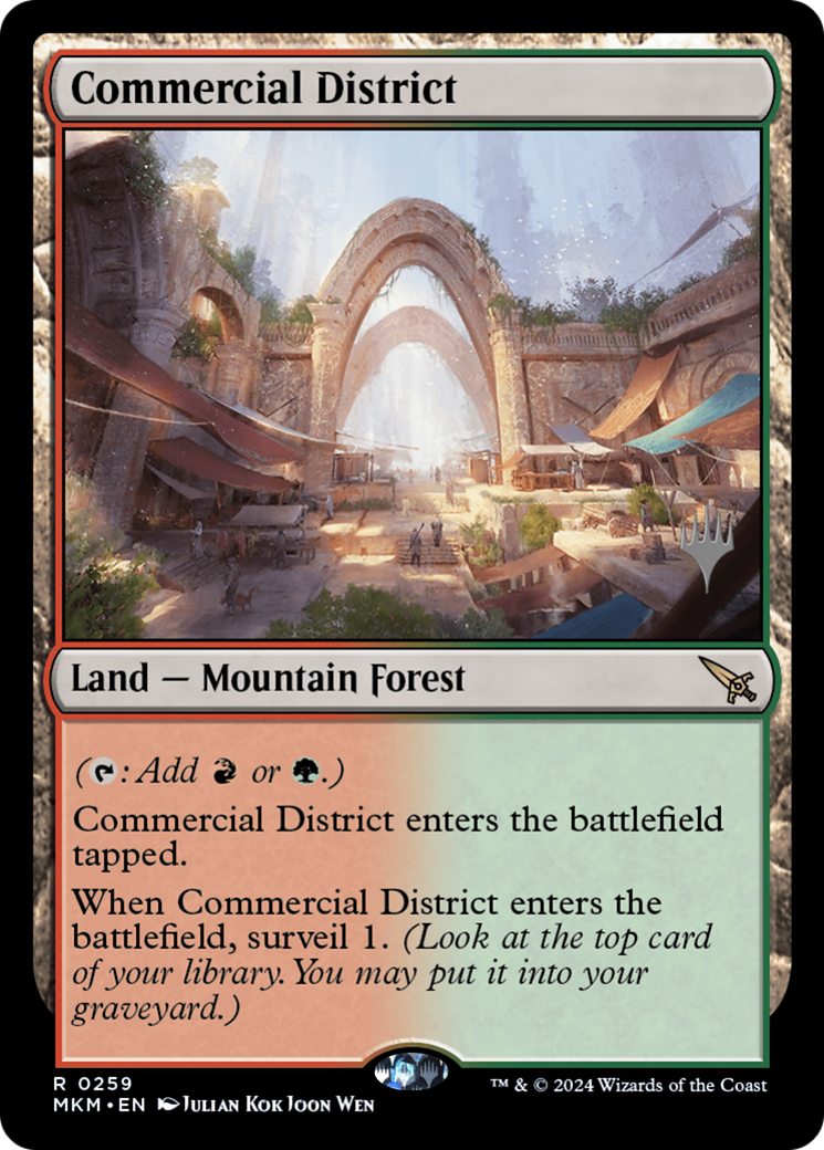 Commercial District (PMKM-259P) - Murders at Karlov Manor Promos Foil - Premium MTG Single from Wizards of the Coast - Just $6.95! Shop now at Game Crave Tournament Store
