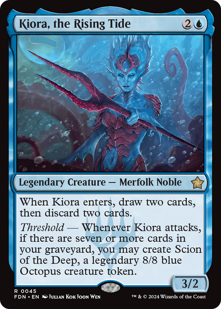 Kiora, the Rising Tide (FDN-045) - Foundations Foil - Premium MTG Single from Wizards of the Coast - Just $0.65! Shop now at Game Crave Tournament Store