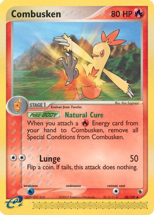 Combusken 28/109 - Ruby & Sapphire Reverse Holofoil
