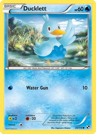 Ducklett 36/114 - Black & White Reverse Holofoil