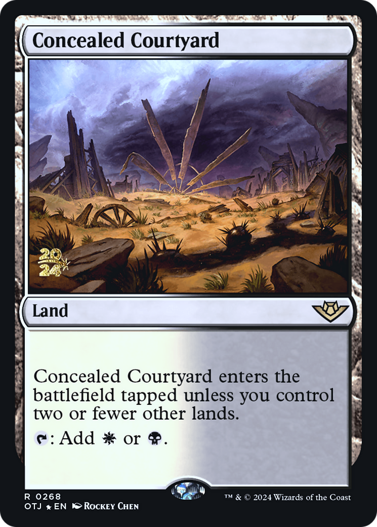 Concealed Courtyard (POTJ-268S) - Outlaws of Thunder Junction Promos Foil - Premium MTG Single from Wizards of the Coast - Just $1.59! Shop now at Game Crave Tournament Store