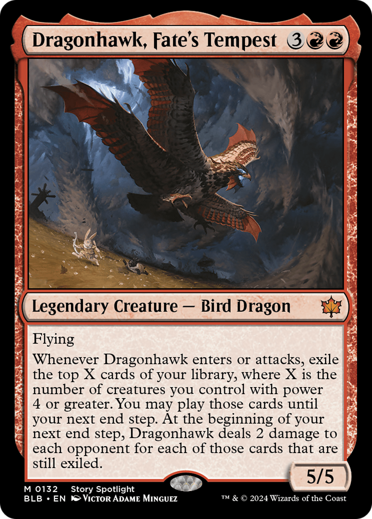 Dragonhawk, Fate's Tempest (BLB-132) - Bloomburrow - Premium MTG Single from Wizards of the Coast - Just $3.72! Shop now at Game Crave Tournament Store