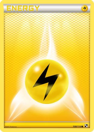 Lightning Energy 108/114 - Black & White Reverse Holofoil
