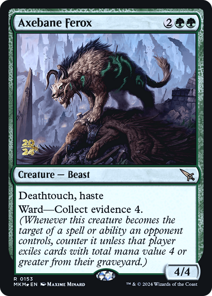 Axebane Ferox (PMKM-153S) - Murders at Karlov Manor Promos Foil - Premium MTG Single from Wizards of the Coast - Just $0.43! Shop now at Game Crave Tournament Store