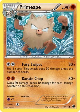 Primeape 60/116 - Plasma Freeze Reverse Holofoil