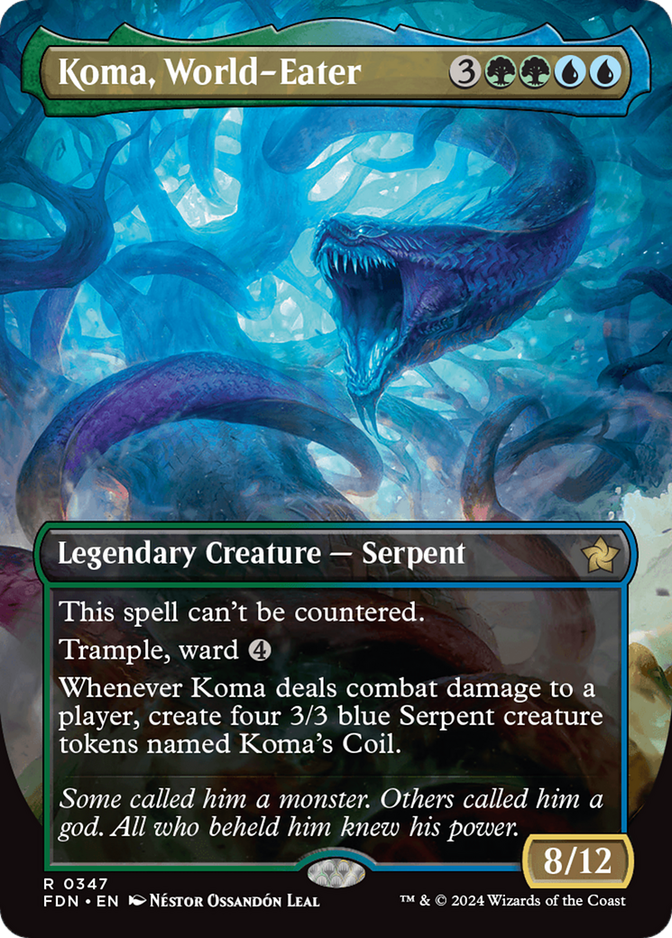 Koma, World-Eater (FDN-347) - Foundations (Borderless) Foil - Premium MTG Single from Wizards of the Coast - Just $4.89! Shop now at Game Crave Tournament Store